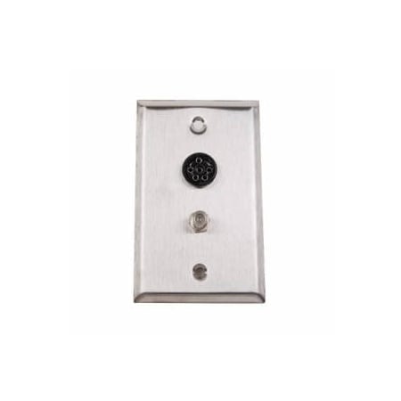 Wall Plate - Triple Gang Stainless, 6 Pin Socket W/ Lead